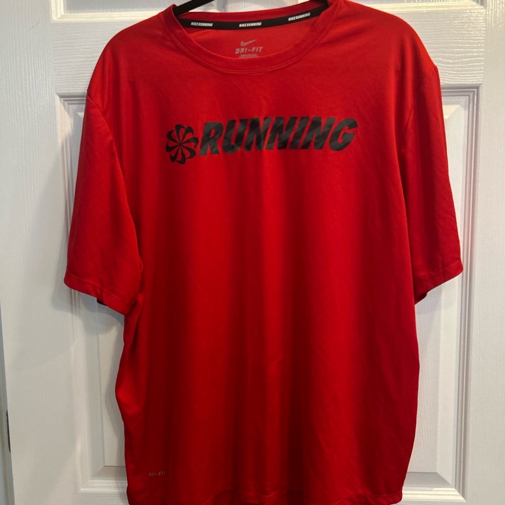 Nike Dri Fit Red Running Men's Shirt XL